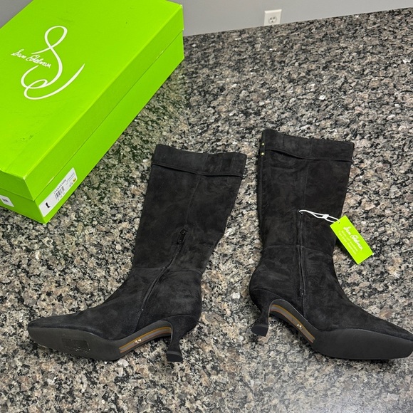 Sam Edelman Black suede Lyla knee high kitten Heeled Boots NWT 6.5 - Picture 7 of 15